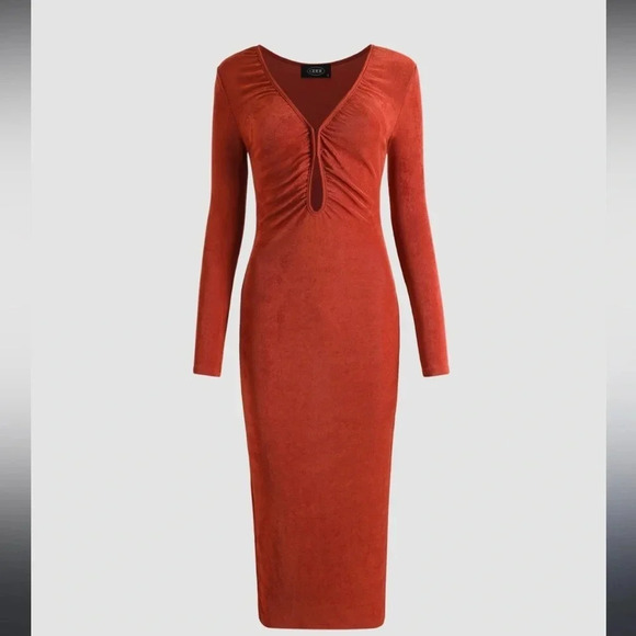 CIDER KNIT KEYHOLE MIDI DRESS SIZE M - Picture 1 of 3